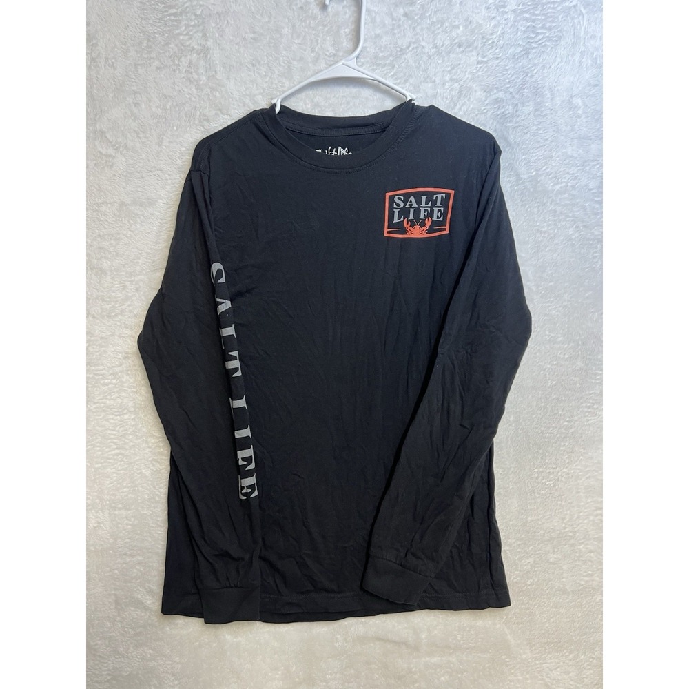 Salt Life Chasing Tail Long Sleeve Shirt Men's M Black Lobster Graphic Tee